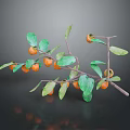 Persimmon tree fruit 3d model