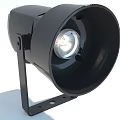 Black Adjustable Spotlight With Metal Bracket Round LED Head For Indoor Lighting 3d model