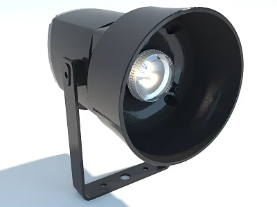 Black Adjustable Spotlight With Metal Bracket Round LED Head For Indoor Lighting 3d model