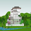 Modern Chinese Style Detached Villa With Mountain And Waterfront Views
