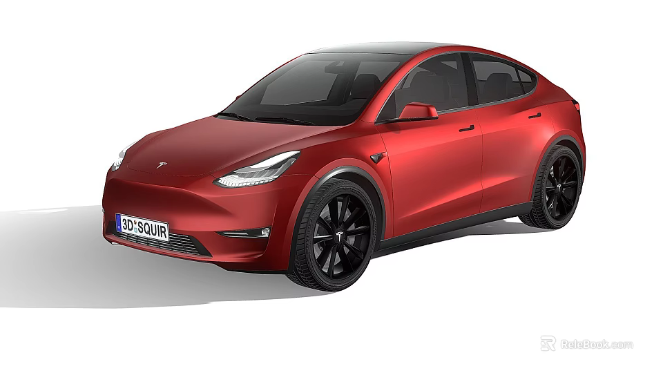 Red Modern Car With Sleek Body Black Wheels And Front Design Features 3d model 