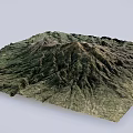 3D Rendered Mountain Landscape With Lush Green Vegetation And White Snowy Peak