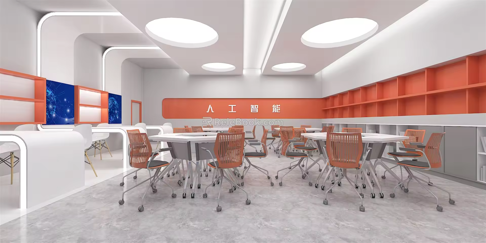 Modern Classroom Virtual Simulation Classroom Computer Classroom Robot Classroom Professional Classroom Maker 3d model