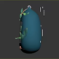 Commercial Equipment with Blue Egg Shape Fox Design Green Leaves Clouds and Star Decorations