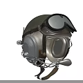 Classic Vintage Aviator Helmet With Leather Straps Goggles Headphones And Microphone