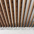Traditional Wooden Vertical Slats With Carved Chinese Characters And Decorative Stones