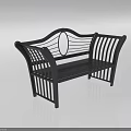 Modern Black Single Chair With Curved Back Circular Hollow And Vertical Striped Accents