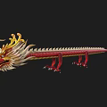 Mythical Flying Dragon With Red Body Golden Mane Detailed Scales And Sharp Claws