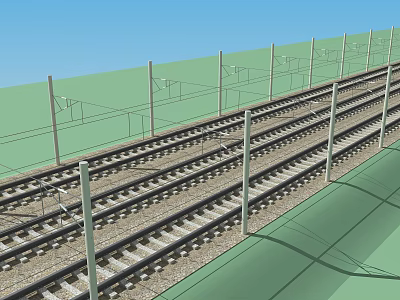 Modern Rail Trains 3d model
