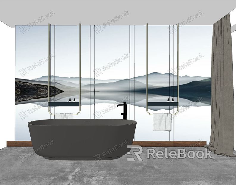 Modern Bathtub Bathtub Towel Rack model