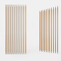 Modern Room Divider With Slender Vertical Slats Wooden And White Finish