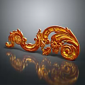 Elegant Golden Carved Decorative Ornament With Intricate Floral Patterns For Furniture Decoration