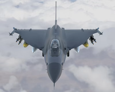 F16 fighter 5 jet multi-purpose fighter Falcon with cab console 3d model