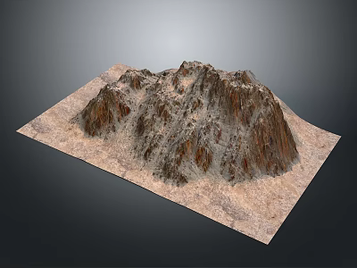 Rocky Mountain Desert Landscape With Sandy Terrain And Natural Rock Textures 3d model