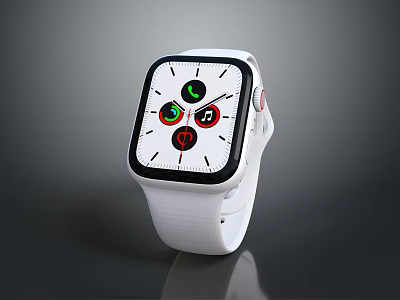 White Smartwatch Strap With Comfortable Design And Stylish Modern Look 3d model