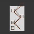Detailed Architectural Staircases Model Featuring Metal Handrails On White Wall