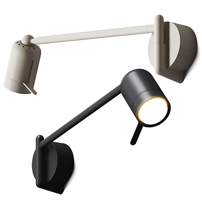 Modern Minimalist Wall Lamps With Adjustable Arms And Neutral Tones In Black And Beige Design 3d model