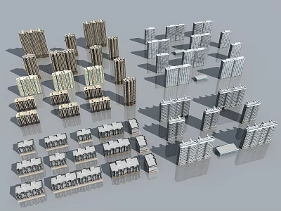 Modern Urban Building Complex With Various Architectural Designs And Different Heights 3d model