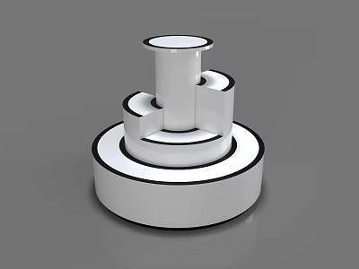 Modern White Multi Tiered Circular Display Shelf for Retail Product Showcase 3d model
