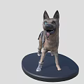 Mechanical Dog 3D Model with Detailed Mechanical Components on Black Display Base 3d model