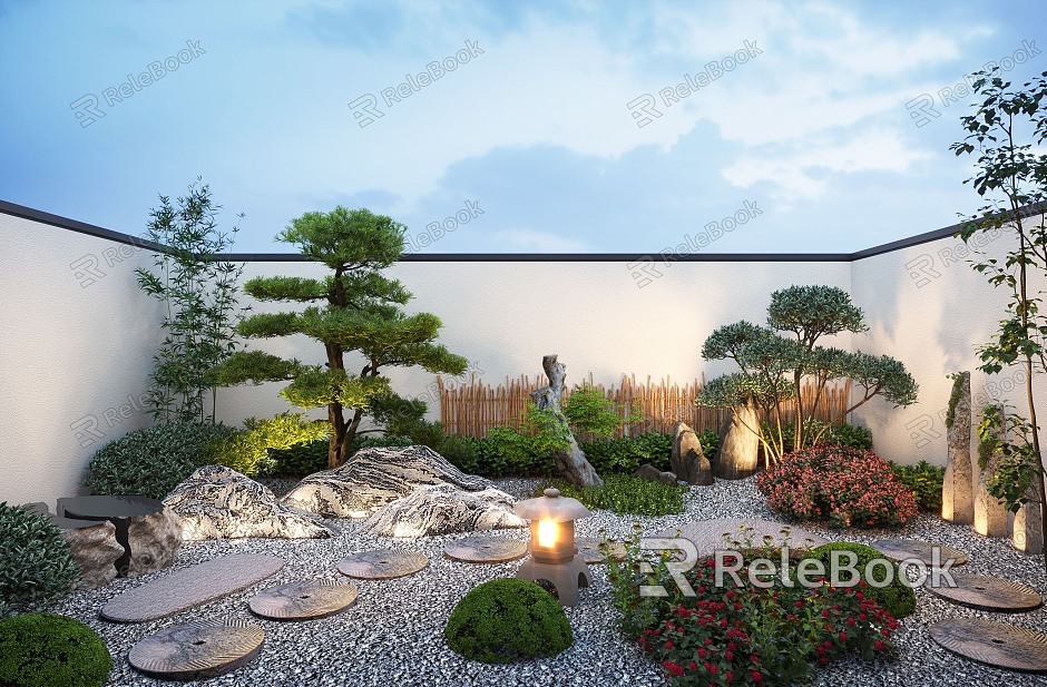 Modern courtyard courtyard landscape model