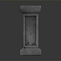 Concrete Architectural Column With Gray Textured Surface Square Top And Base 3d model