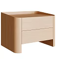 Modern Wooden Bedside Table With Two Drawers And Light Wood Finish