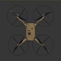 Four Propeller Drone With Protective Rings And Light Colored Body Featuring Number 87