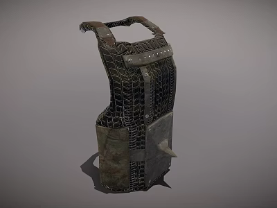 Medieval Weapon Protection Armor With Metal Mesh Straps Rivets And Leather Details 3d model