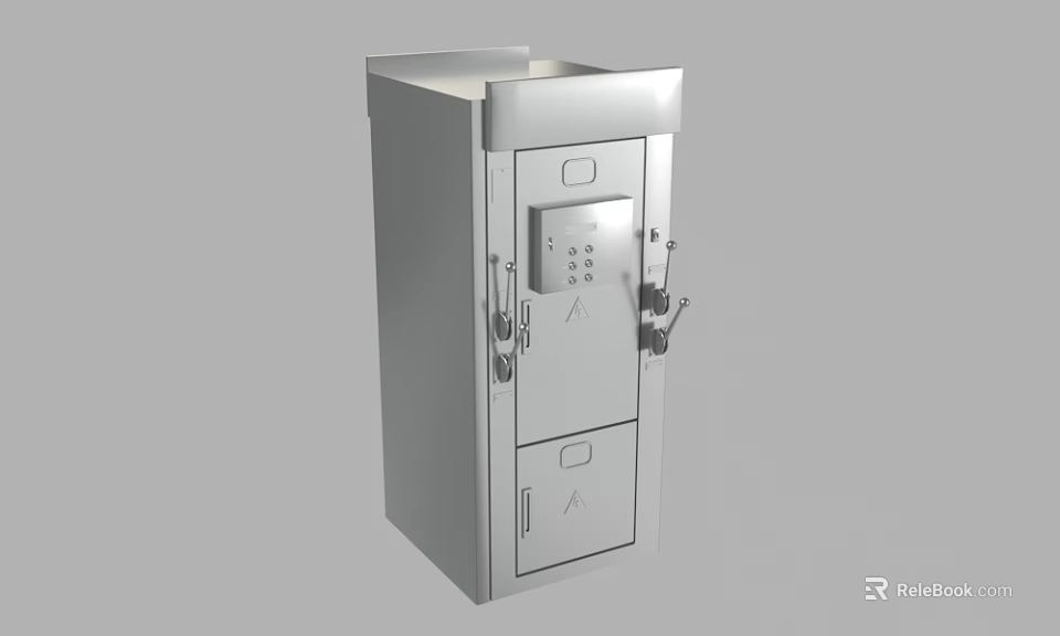 Modern Daily Electrical Appliance Metal Cabinet With Double Door Design Control Panel And Lock 3d model 