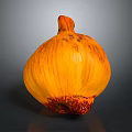 Ripe Yellow Onion With Textured Outer Skin On Dark Reflective Surface