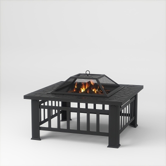 Outdoor stove barbecue table 3d model