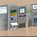 Smart Self Service Machines With Multiple Designs Interactive Screens And Payment Kiosks 3d model