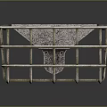 Industrial Metal Frame Rectangular Channel With Gray Interior And Support Structure 3d model