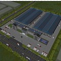 Plant Factory Industrial Park Plant Bird's Eye View Plan Office Building Dormitory Canteen Perspective 3d model