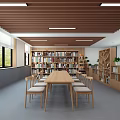 Modern Library Primary School Library 3d model