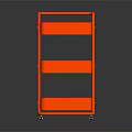 Orange Three Tier Storage Cart With Open Trays Mobile Utility Shelving Unit