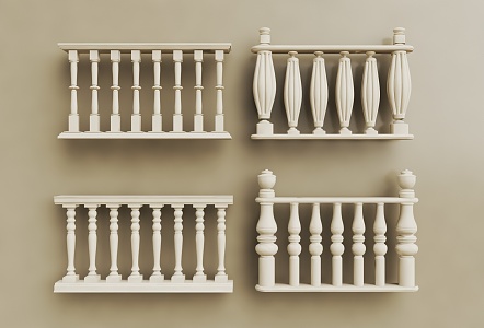 European style railing Aquarius railing 3d model