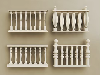 European style railing Aquarius railing 3d model