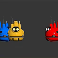 Vibrant Electric Toys Featuring Blue Yellow Red Cartoon Robot Shapes And Unique Design