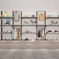 Modern Retail Display Shelves With Clothing Shoes Bags And Accessories Storage
