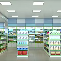 Bright Spacious Pharmacy Store Interior With Organized Shelves And Medicine Displays