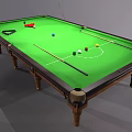 Billiard Table With Green Felt Surface Billiard Balls And Cues For Leisure Play