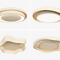 Modern Ceiling Lights With Round And Shell Shaped Designs In White Beige Tones 3d model