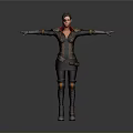 Woman With Arms Outstretched In Sci Fi Inspired Mechanical Gloves And Detailed Outfit