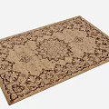 Square Beige Rug Featuring Central Medallion And Intricate Floral Patterns 3d model