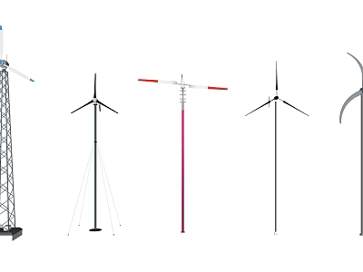 Various Industrial Wind Turbine Equipment With Different Types And Structural Designs 3d model