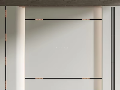 Modern Ceiling Design With Recessed Lighting Black Linear Trim And White Surface 3d model