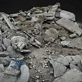 Construction Debris Scene Featuring Broken Concrete Bricks Scattered Rubble And Earth 3d model