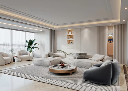 modern living room 3d model